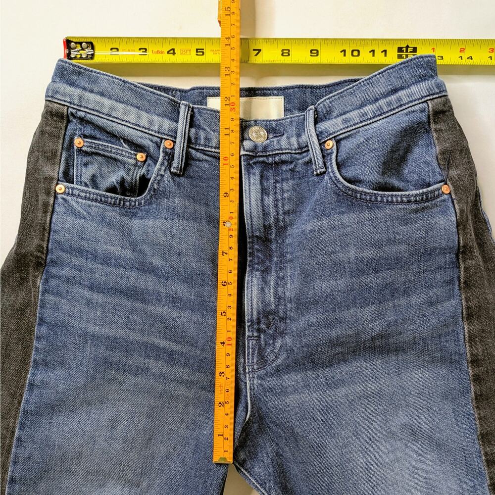 MOTHER Superior Half Pipe Flood 27 Black Blue Two Tone 98% Cotton Premium Denim - Picture 12 of 16